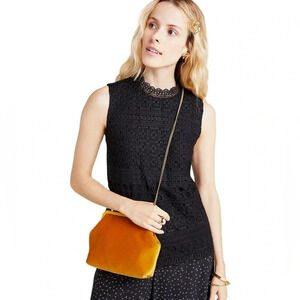 Anthropologie  Daniel Rainn Lourdes Lace Top | Black | Size XS